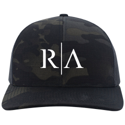 R|A 70108 Design Screen Printed Cap | Unisex Pacific Headwear Elements Aqua Camo Trucker Snapback Cap
